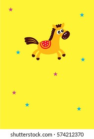 cute happy horse vector
