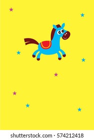 cute happy horse vector