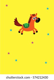 cute happy horse vector