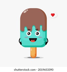 Cute happy ice cream character