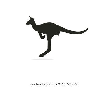 Personajes de canguro alegres, animal marsupial cómico gracioso de Australia. saltar, relajar, sonreír, Ilustración plana vectorial aislada y diseño de logo.