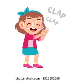 cute happy kid clap hand cheer smile