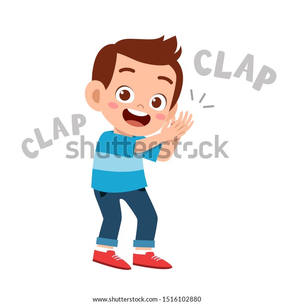 Cute Happy Kid Clap Hand Cheer Stock Vector (Royalty Free) 1516102880 ...