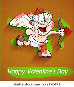 Cute Happy Kid Cupid Playing