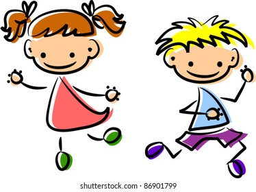 Cute happy kids