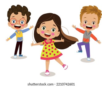 cute happy kids back to back