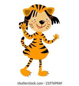 Cute, happy Kids, with costumes, outfits. Vector children.