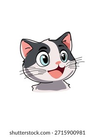 cute happy kitten cartoon vector illustration