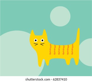 cute happy kitten doodle