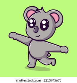 Cute Happy Koala Cartoon Vector Icon Illustration 