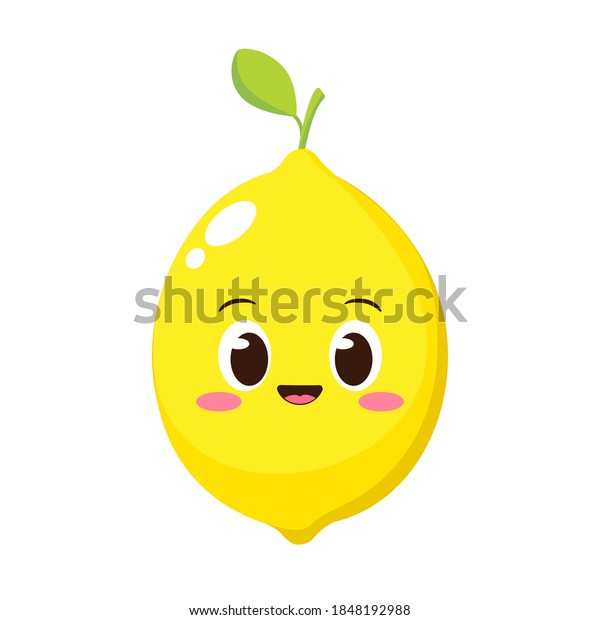 Cute Happy Lemon Character Funny Fruit Stock Vector (royalty Free 