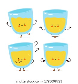 Cute happy lemonade character set collection. Isolated on white background. Vector cartoon character illustration design, simple flat style