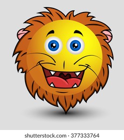 Cute Happy Lion Smiley
