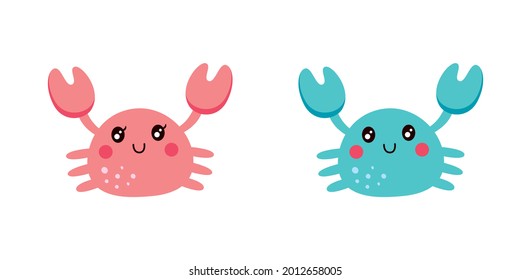 cute happy little baby crab vector design