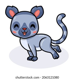 Cute happy little lemur cartoon