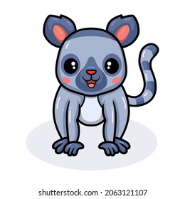 Cute happy little lemur cartoon