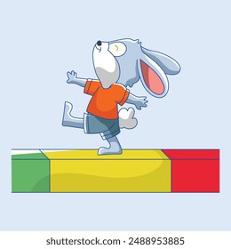 Cute happy little rabbit playing
