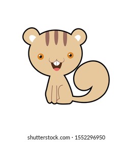 cute happy little squirrel vector logo design