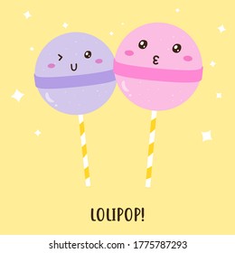 Cute happy lolipop vector design, can be use to make poster