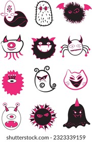 Cute happy lovely monster style