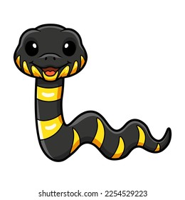 Cute happy mangrove snake cartoon
