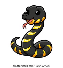 Cute happy mangrove snake cartoon