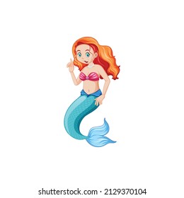 A cute happy mermaids in cartoon character style design-1