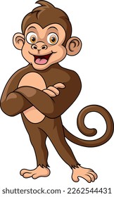 Cute happy monkey cartoon posing