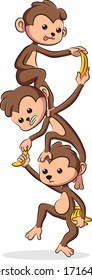 Cute and happy Monkeys cartoons
