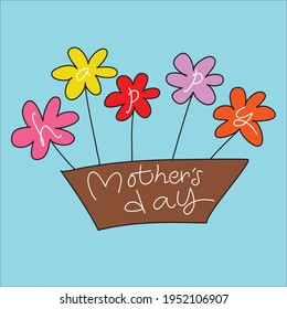 cute happy mothers day vector