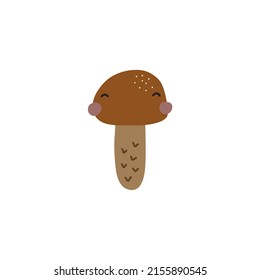 Cute happy mushroom character set collection. Isolated on white background. Vector cartoon character illustration