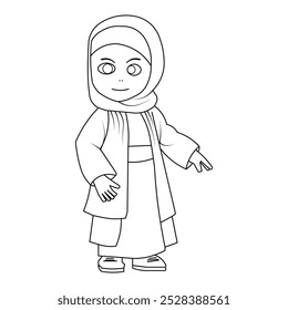 Cute Happy Muslimah Girl Wearing Hijab with Expression