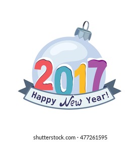 Cute Happy New Year 2017 greeting 
