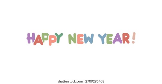 Lindo feliz año Nuevo Vector de tipografía