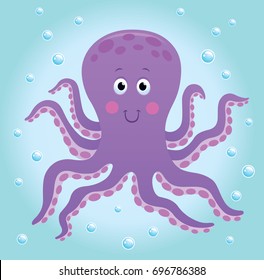 Cute Happy Octopus