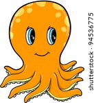 Cute Happy Octopus Ocean Vector Illustration