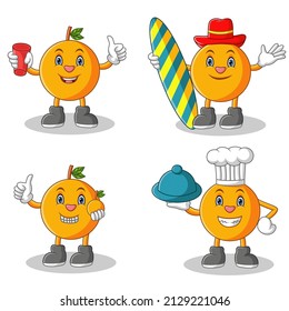 Hübscher, orangefarbener Charakter auf weißem Hintergrund. Vektorgrafik
