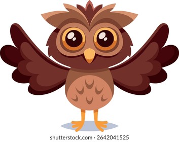 Cute happy owl bird vector illustration