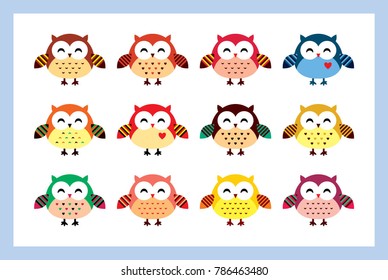 cute happy owl boy vector