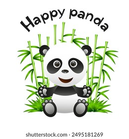 CUTE AND happy panda. VECTOR ILLUSTRATION