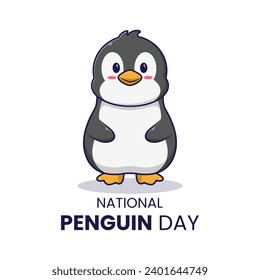 Cute happy penguin cartoon icon illustration