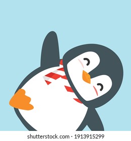 cute happy penguin cartoon vector