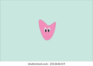 Cute and Happy Pinkish Heart Illustration