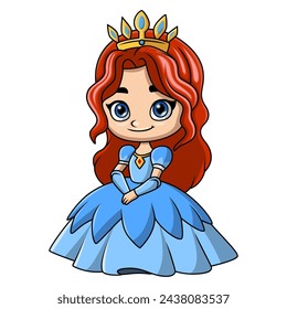 Cute happy princess cartoon smile