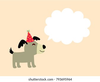 cute happy puppy dog birthday greeting card vector