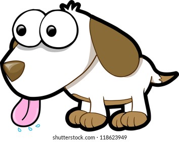 Cute Happy Puppy Dog Vector