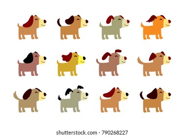 cute happy puppy dog vector collection