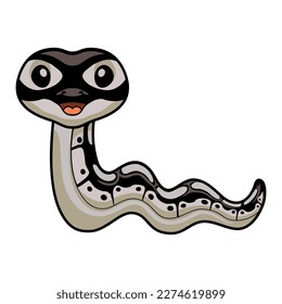 Cute happy python snake cartoon