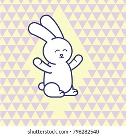 cute happy rabbit illustration