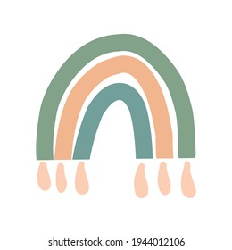 Cute happy rainbow illustration vector on white background isolated